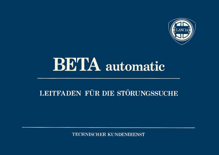 Lancia Beta automatic - Leitfaden für die Störungssuche, Buchcover