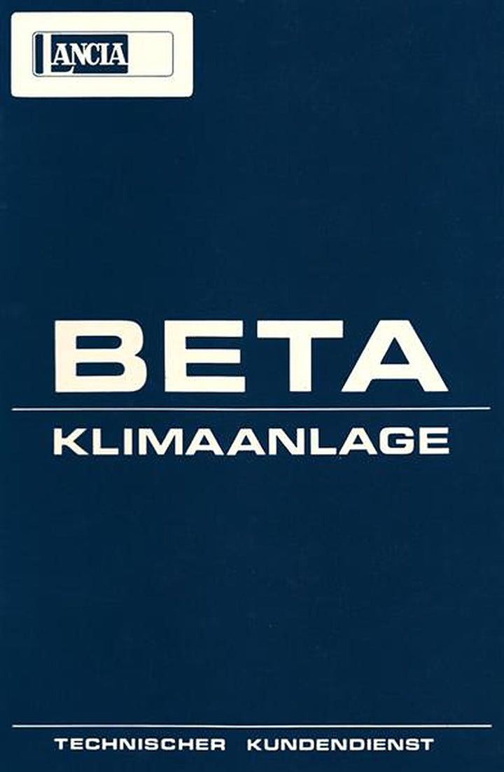 Lancia Beta Klimaanlage, Reparaturanleitung, Buchcover