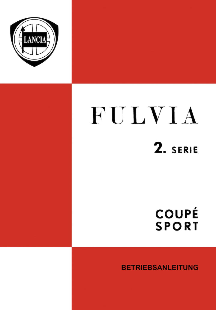 Lancia Fulvia Coupe Sport 2. Serie Betriebsanleitung, Buchcover