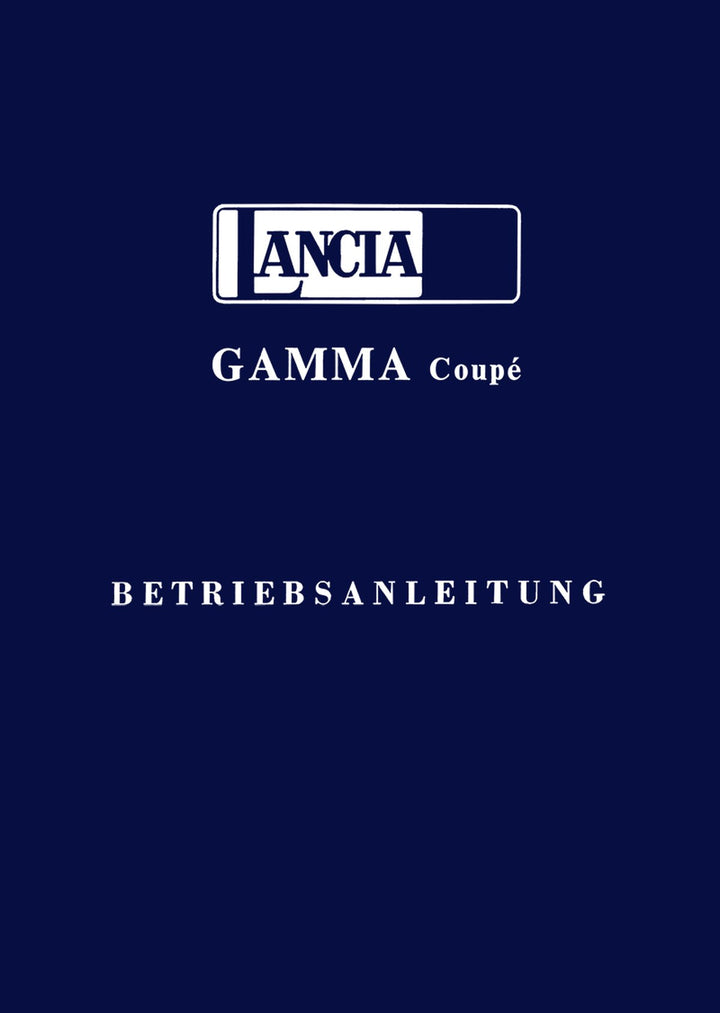 Lancia Gamma Coupé Betriebsanleitung, Buchcover