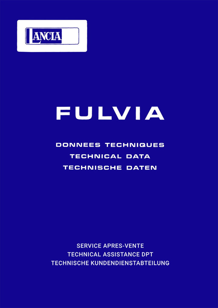 Lancia Fulvia Technische Daten, Buchcover