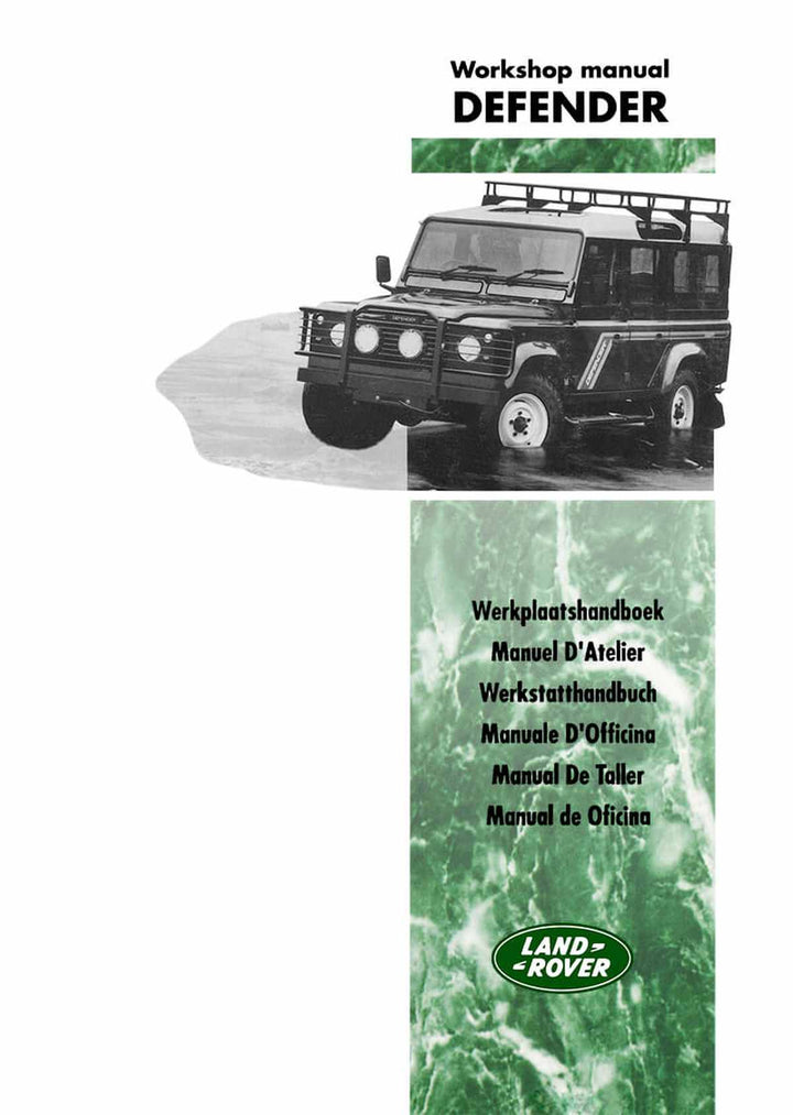 Land Rover Defender Werkstatthandbuch, Buchcover