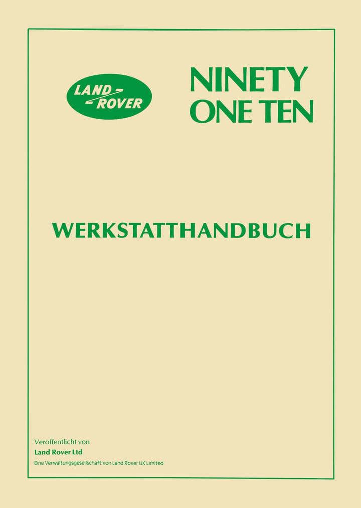 Land Rover NINETY ONE TEN Werkstatthandbuch, Buchcover