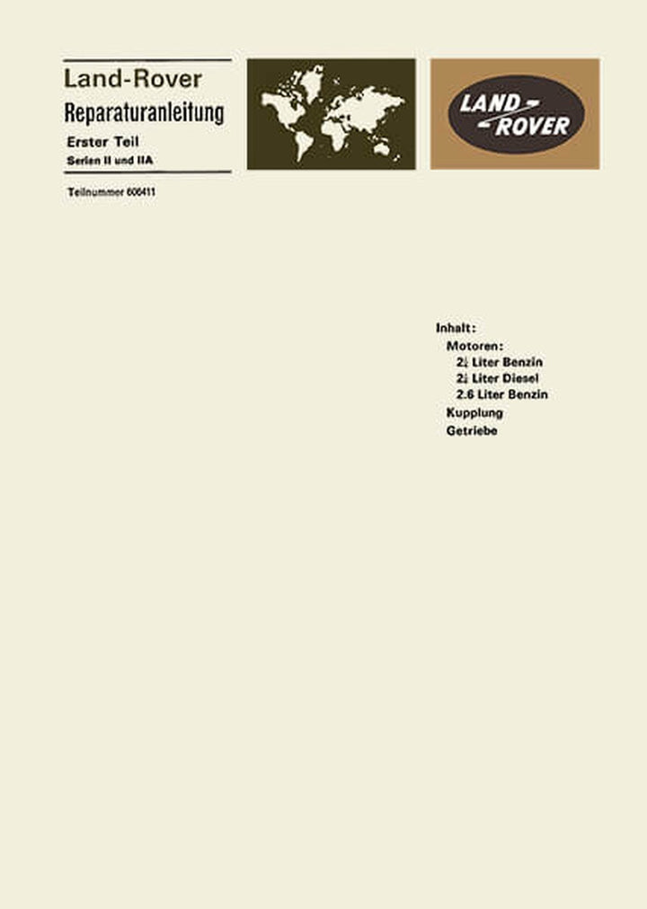 Land Rover Serie II und IIA Reparaturanleitung, Buchcover