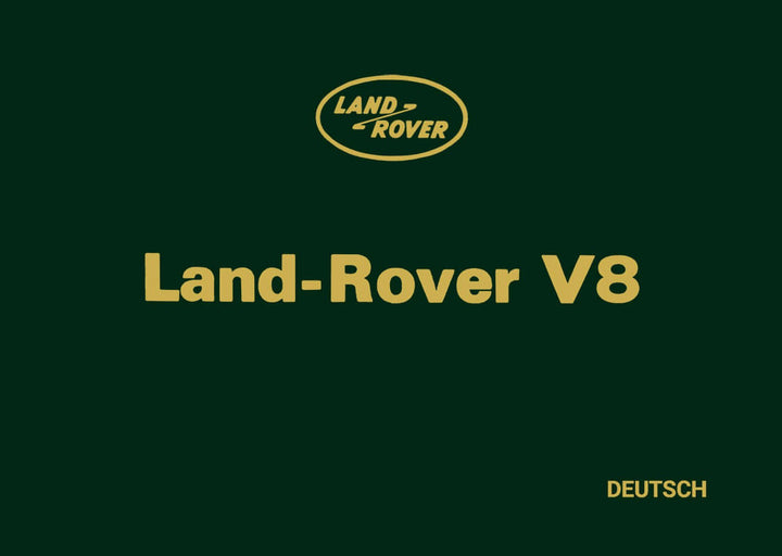 Land Rover V8 Betriebsanleitung, Buchcover