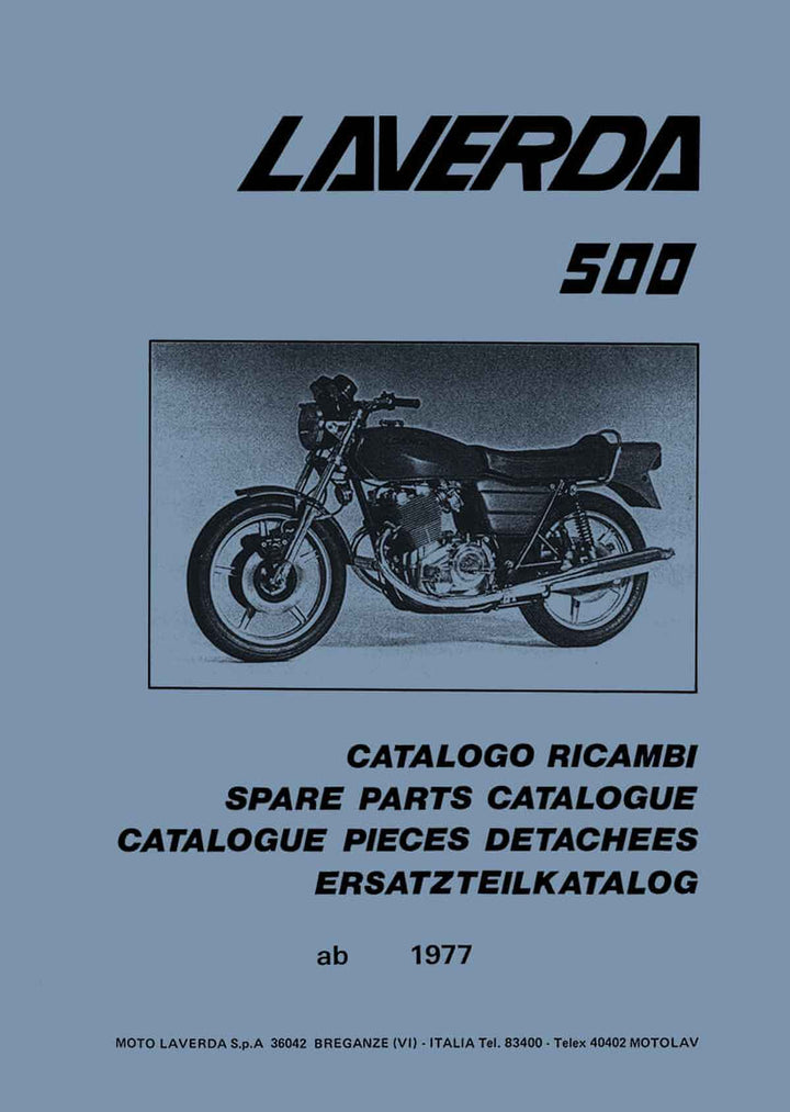 Laverda 500 Ersatzteilkatalog, Buchcover