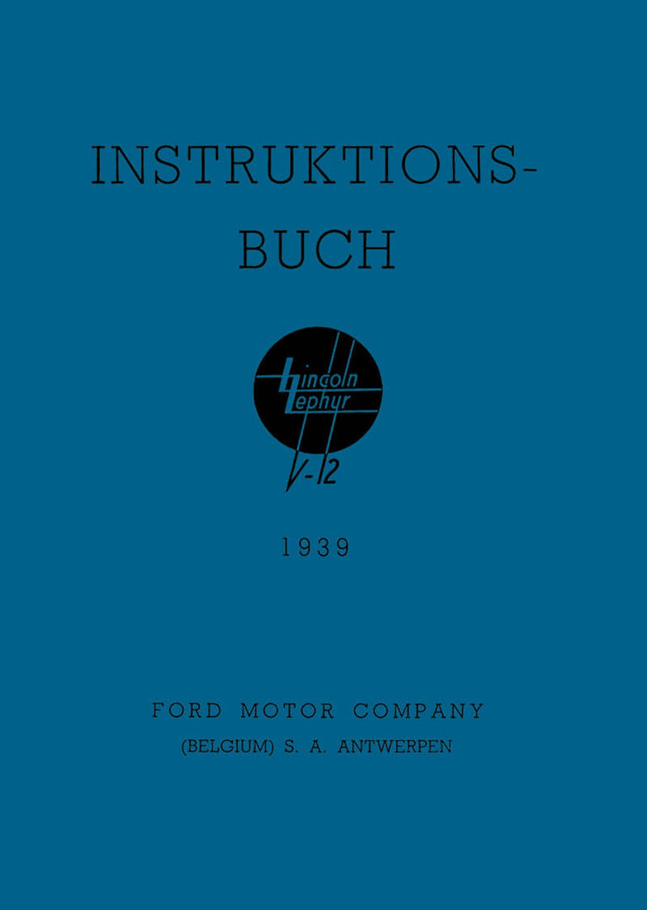 Lincoln V 12-Zylinder Betriebsanleitung, Buchcover