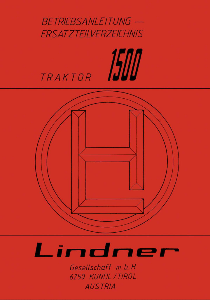 Lindner 1500 Betriebsanleitung und Ersatzteilkatalog, Buchcover