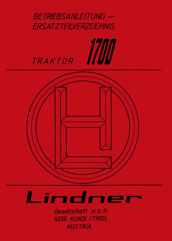 Lindner 1700 Betriebsanleitung und Ersatzteilkatalog, Buchcover