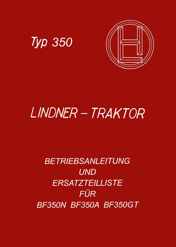 Lindner BF350 Betriebsanleitung und Ersatzteilkatalog, Buchcover