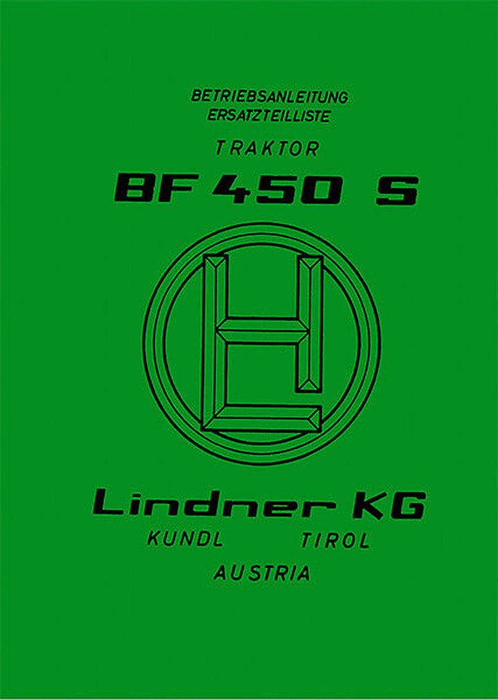 Lindner BF450S 450SN 450SA Betriebsanleitung und Ersatzteilkatalog, Buchcover