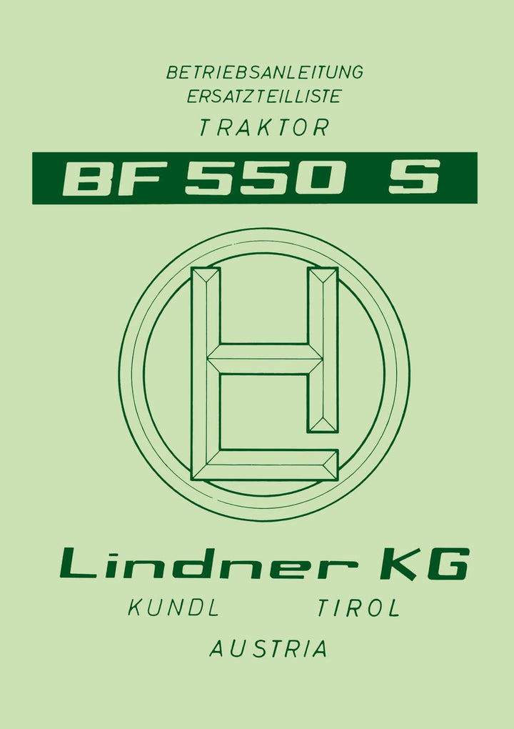 Lindner BF550S 550SN 550SA Betriebsanleitung und Ersatzteilkatalog, Buchcover