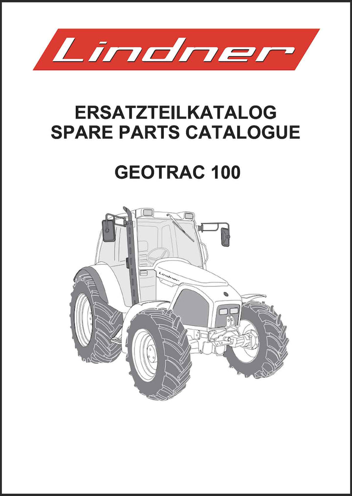 Lindner Geotrac 100 Ersatzteilkatalog, Buchcover