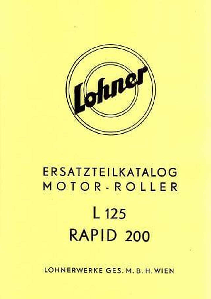 Lohner L 125, Rapid 200, Ersatzteilkatalog, Buchcover