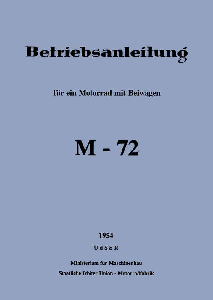 M-72 Gespann Betriebs- und Reparaturanleitung, Buchcover
