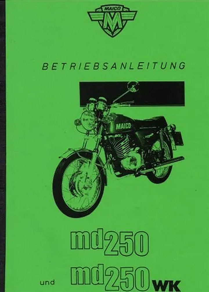 Maico MD250 und MD250WK Betriebsanleitung, Buchcover