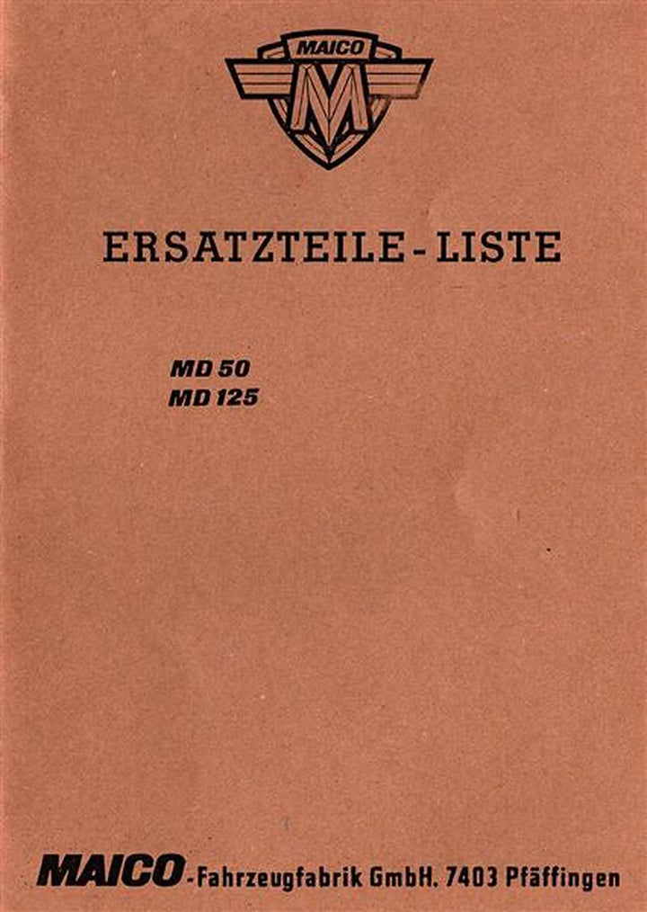 Maico MD50 und MD125 Ersatzteilkatalog, Buchcover
