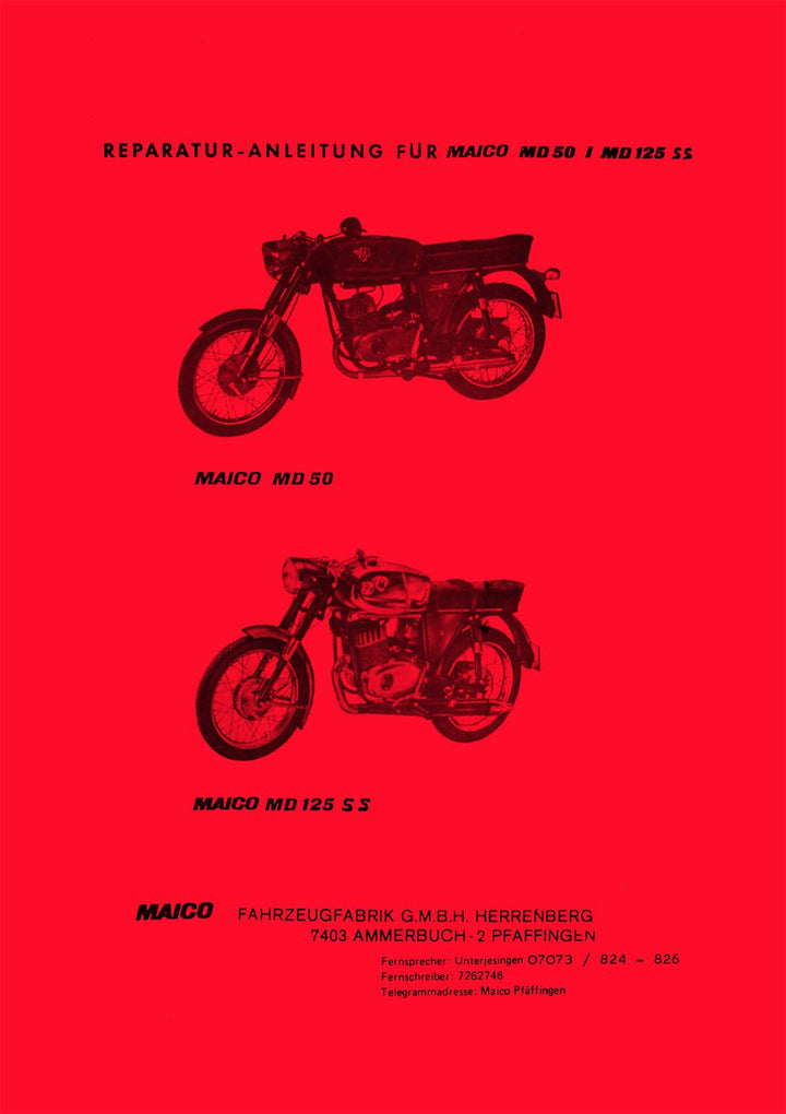Maico MD50 MD125SS RS125 MC125 GS125 Reparaturanleitung, Buchcover