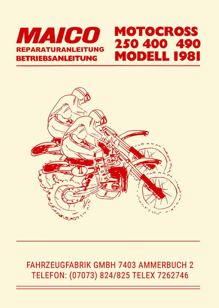 Maico Motocross 250 400 490 Betriebs- und Reparaturanleitung, Buchcover