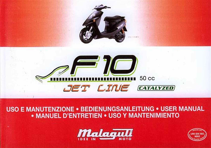 Malaguti F 10, 50 ccm, mit Katalysator, Betriebsanleitung, Buchcover