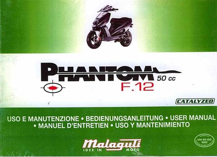Malaguti Phantom F 12, 50ccm, Betriebsanleitung, Buchcover