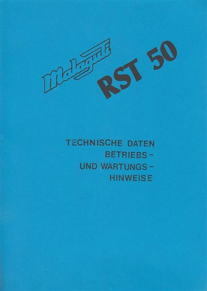 Malaguti RST50 Betriebsanleitung, Buchcover