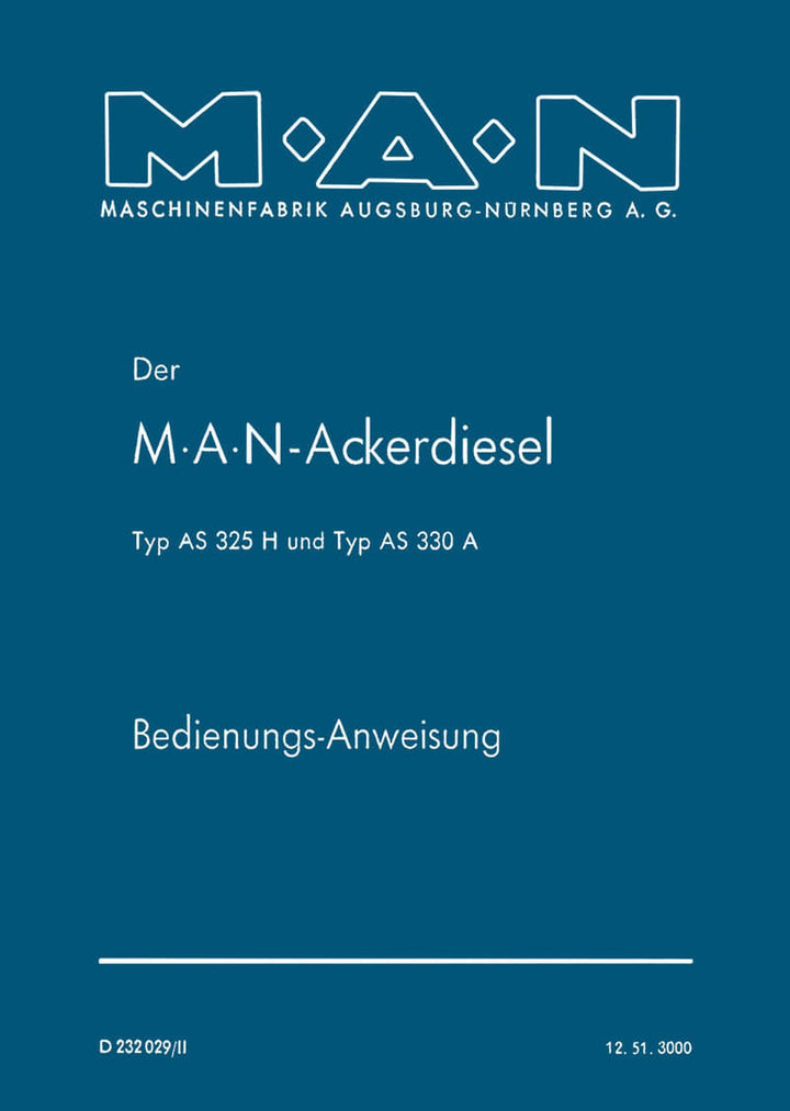 MAN AS325H und AS330A Bedienungsanleitung, Buchcover