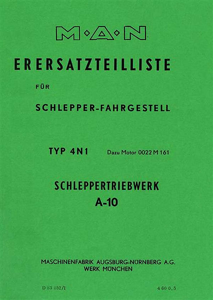 MAN Schlepper 4N1 Ersatzteilkatalog, Buchcover