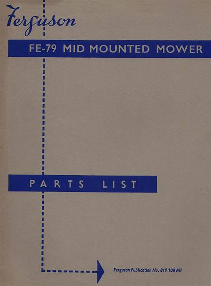 Massey-Ferguson FE-79MID Mounted Mower, Parts List, Buchcover