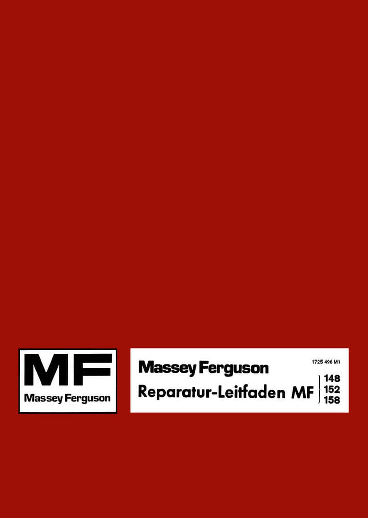 Massey-Ferguson MF148 MF152 MF158 Reparaturanleitung, Buchcover