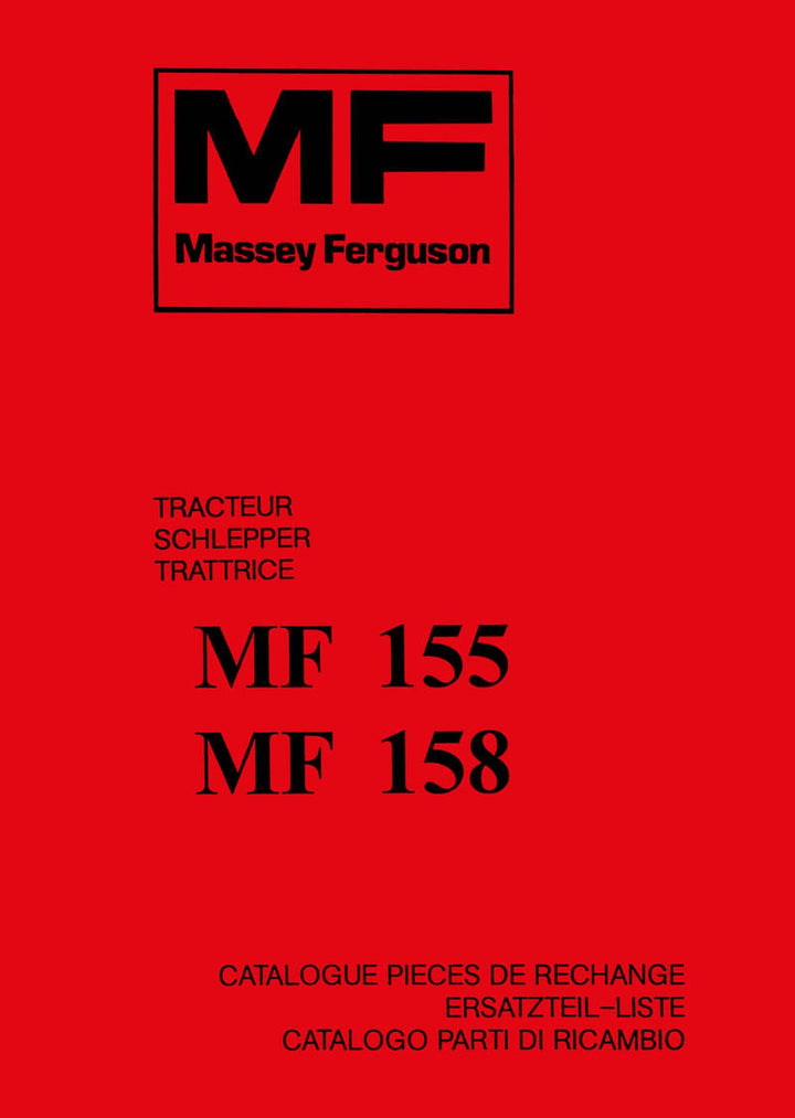 Massey-Ferguson MF155 und MF158 Ersatzteilkatalog, Buchcover