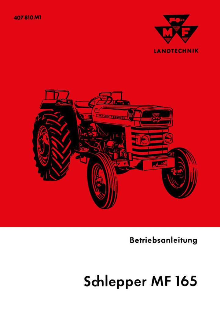 Massey-Ferguson MF165 Betriebsanleitung, Buchcover