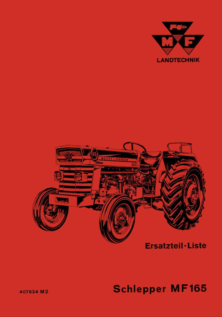 Massey-Ferguson MF165 Ersatzteilkatalog, Buchcover
