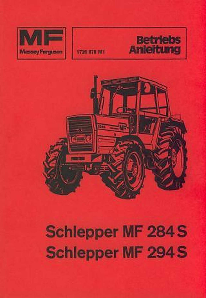 Massey-Ferguson MF284S MF294S (MF284AS/MF294AS Allrad) Betriebsanleitung, Buchcover