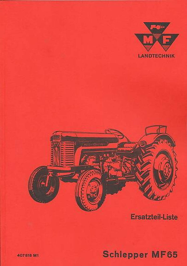Massey-Ferguson MF65 Ersatzteilkatalog, Buchcover