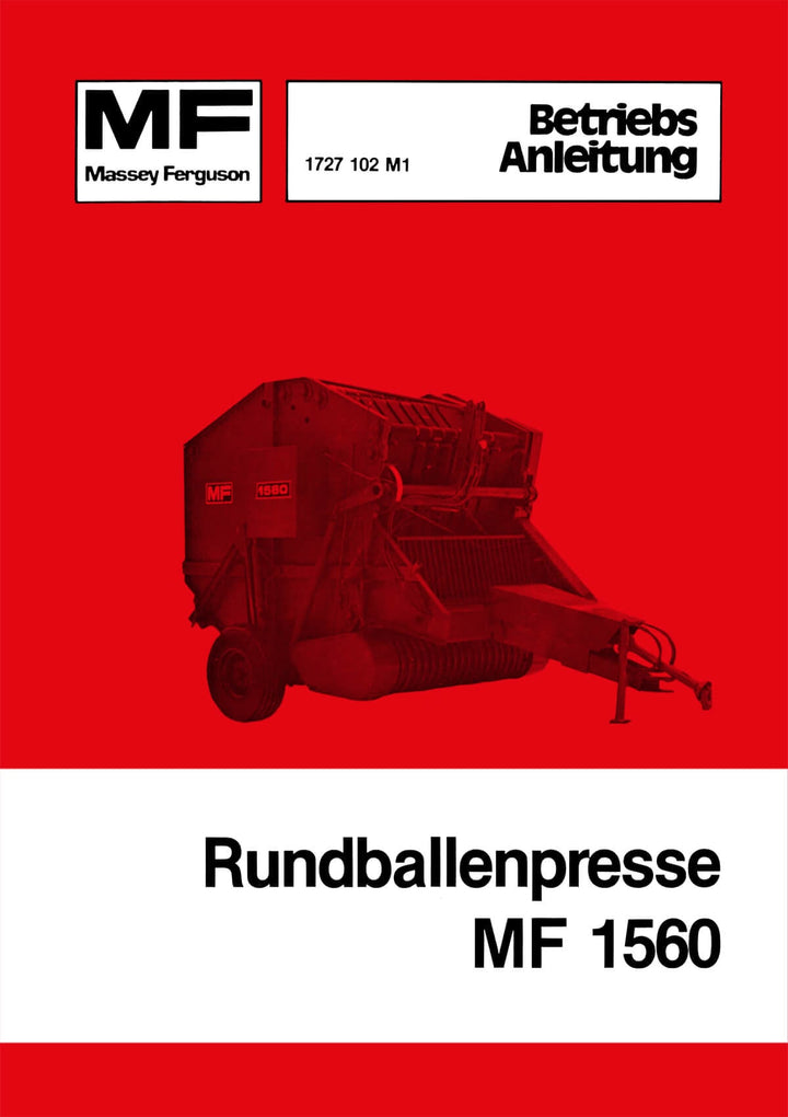 Massey-Ferguson MF1560 Rundballenpresse Betriebsanleitung, Buchcover