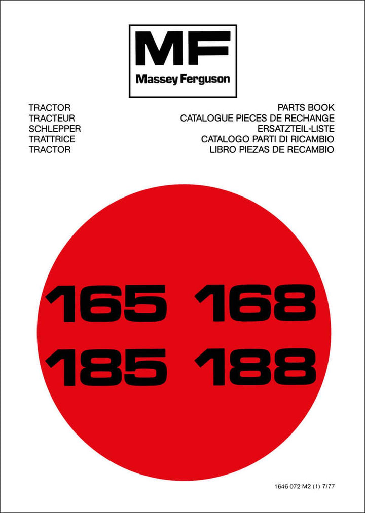 Massey-Ferguson MF165 MF168 MF185 MF188 Ersatzteilkatalog – Buchcover