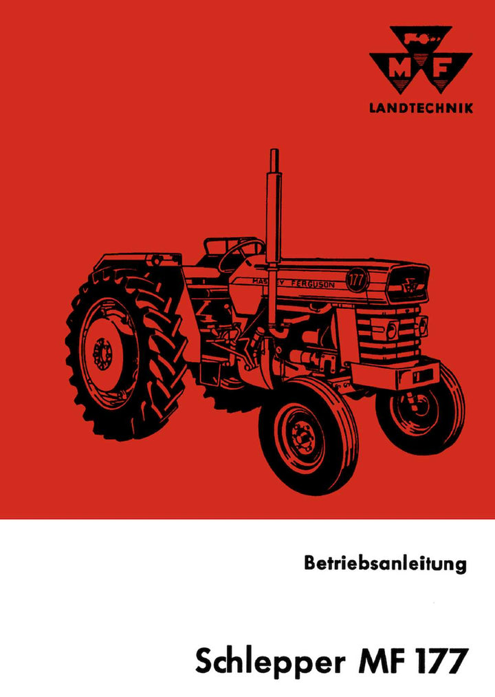 Massey-Ferguson MF177 Betriebsanleitung, Buchcover