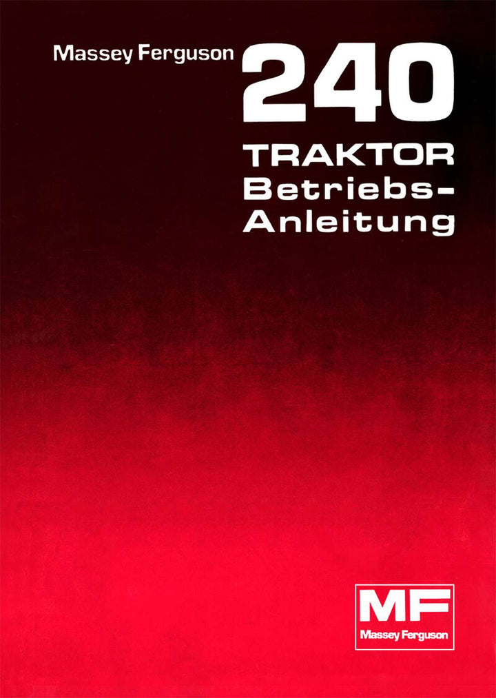 Massey-Ferguson MF240 Traktor Betriebsanleitung, Buchcover