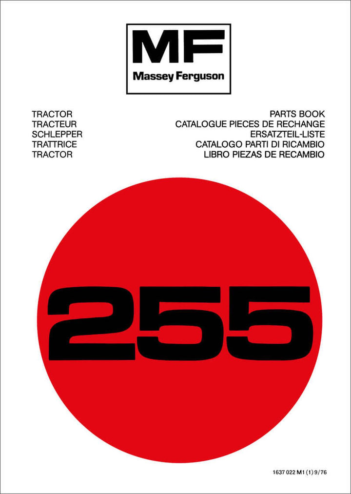 Massey-Ferguson MF255 Ersatzteilkatalog, Buchcover