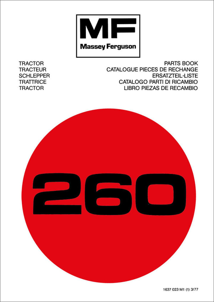 Massey-Ferguson MF260 Ersatzteilkatalog, Buchcover
