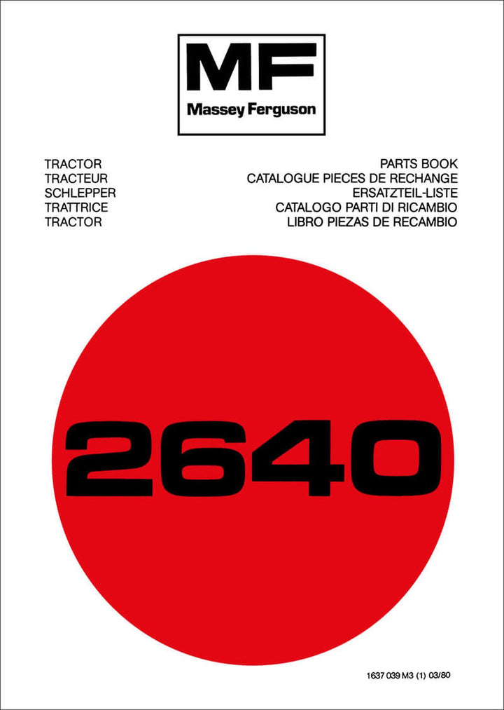 Massey-Ferguson MF2640 Ersatzteilkatalog, Buchcover