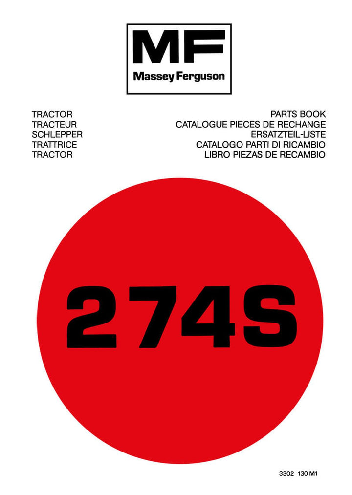 Massey-Ferguson MF274S Ersatzteilkatalog, Buchcover
