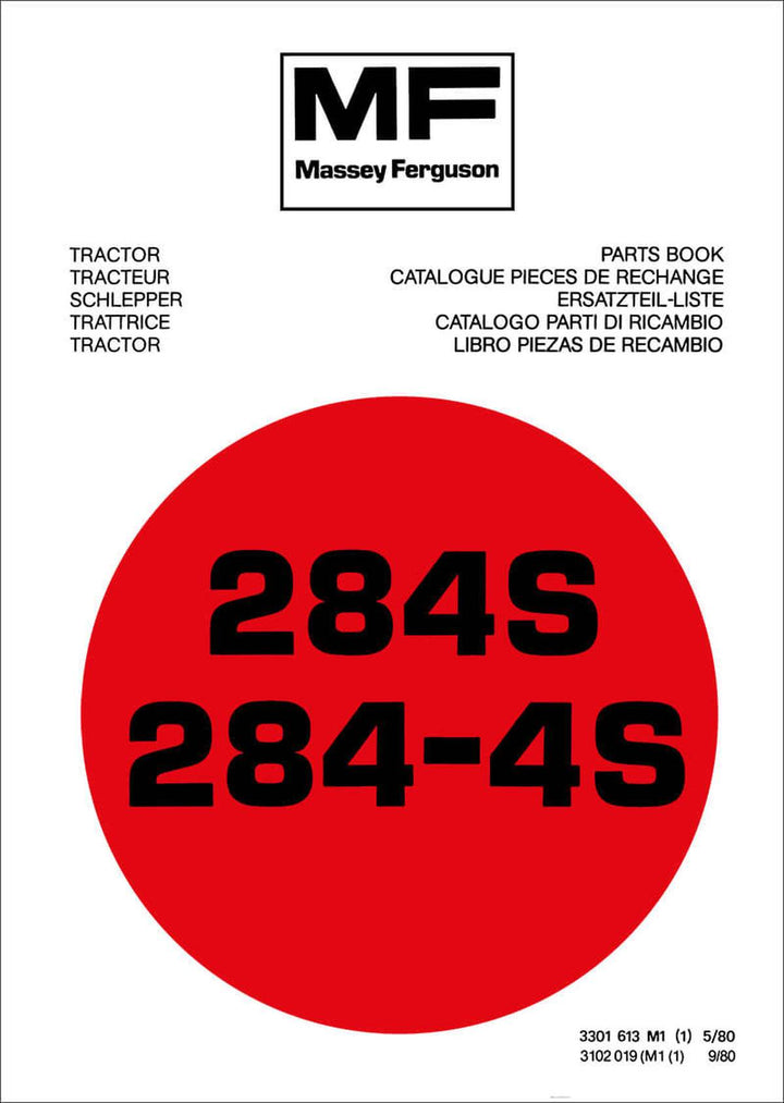 Massey-Ferguson MF284 und MF284-4S Ersatzteilkatalog, Buchcover