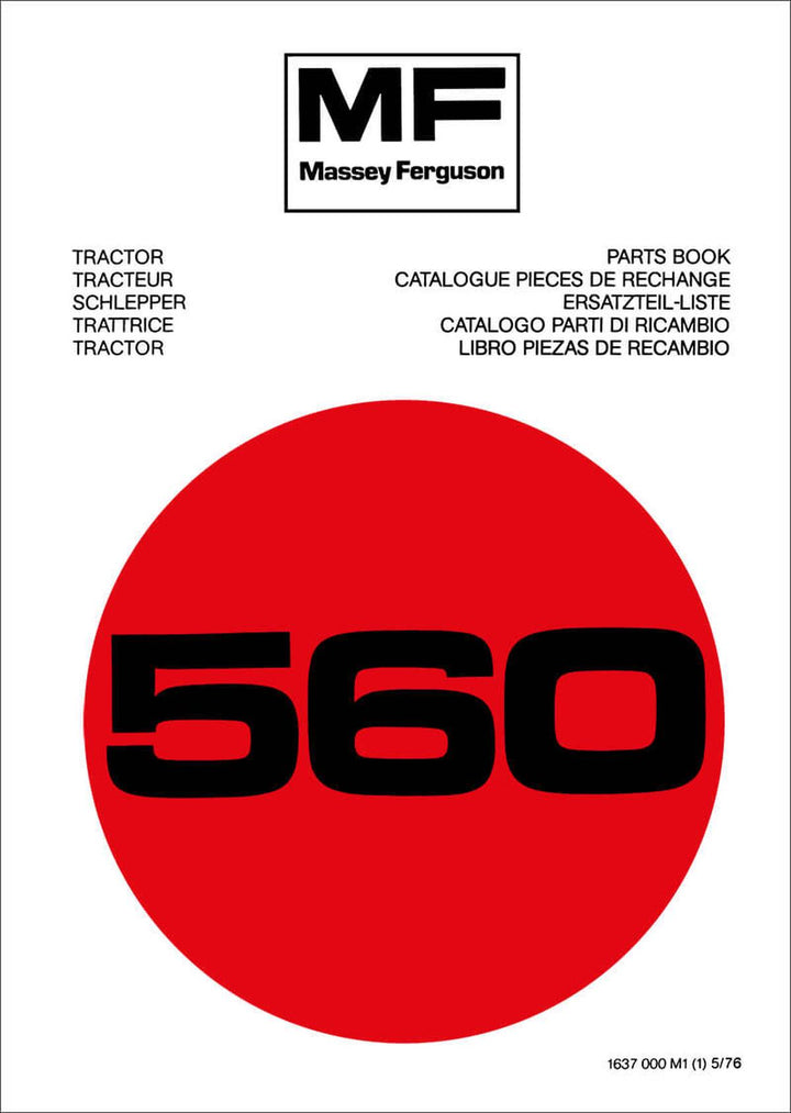 Massey-Ferguson MF560 Ersatzteilkatalog, Buchcover