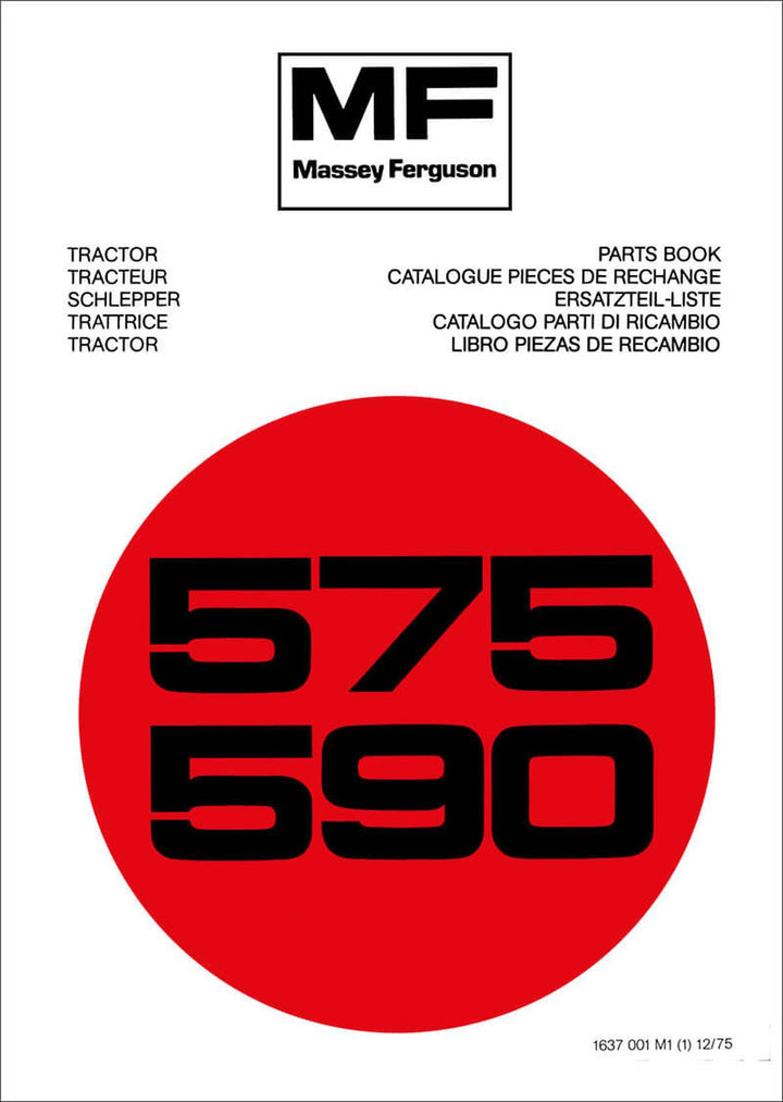 Massey-Ferguson MF575 und MF590 Ersatzteilkatalog, Buchcover