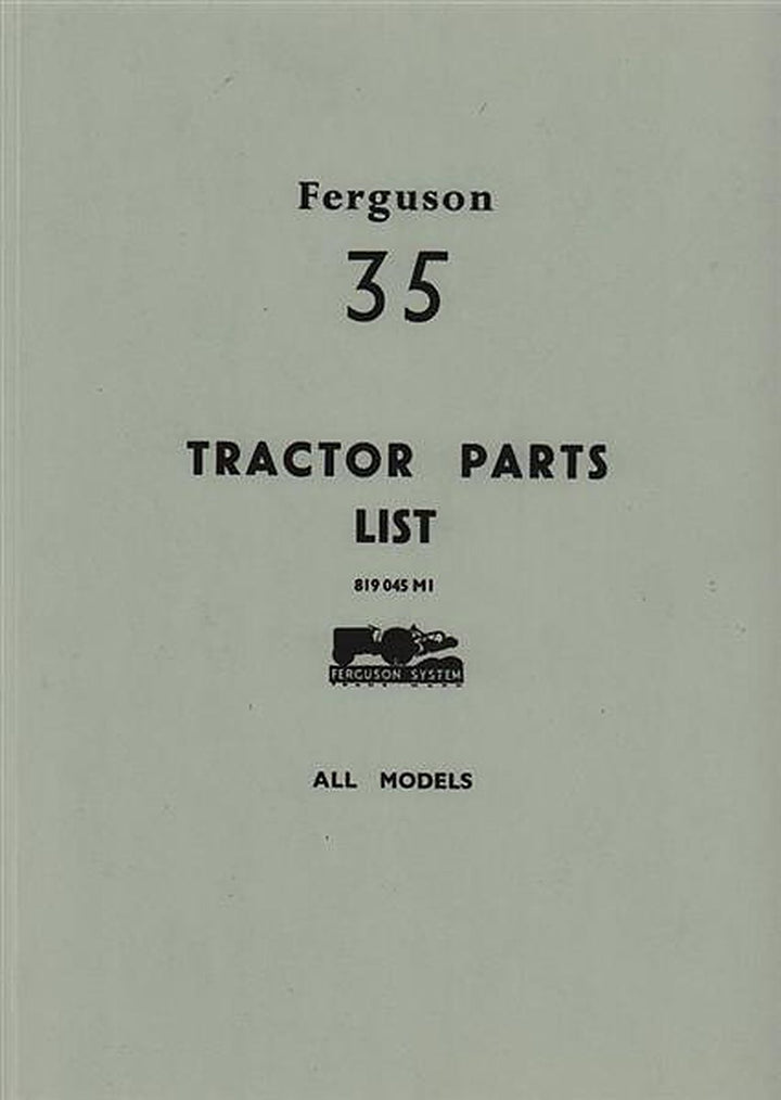 Massey-Ferguson Typ FE-35 Parts List, Buchcover
