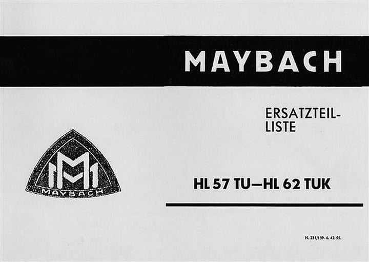 Maybach HL 57 TU - HL 62 TUK Ersatzteilkatalog, Buchcover