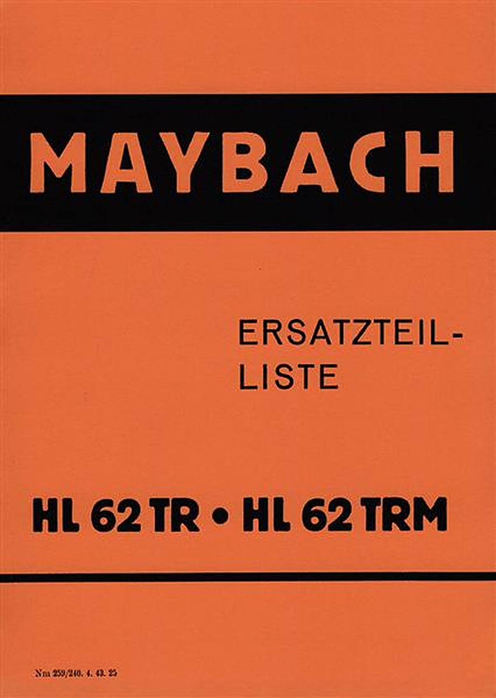Maybach HL 62 TR / HL 62 TRM Ersatzteilkatalog, Buchcover