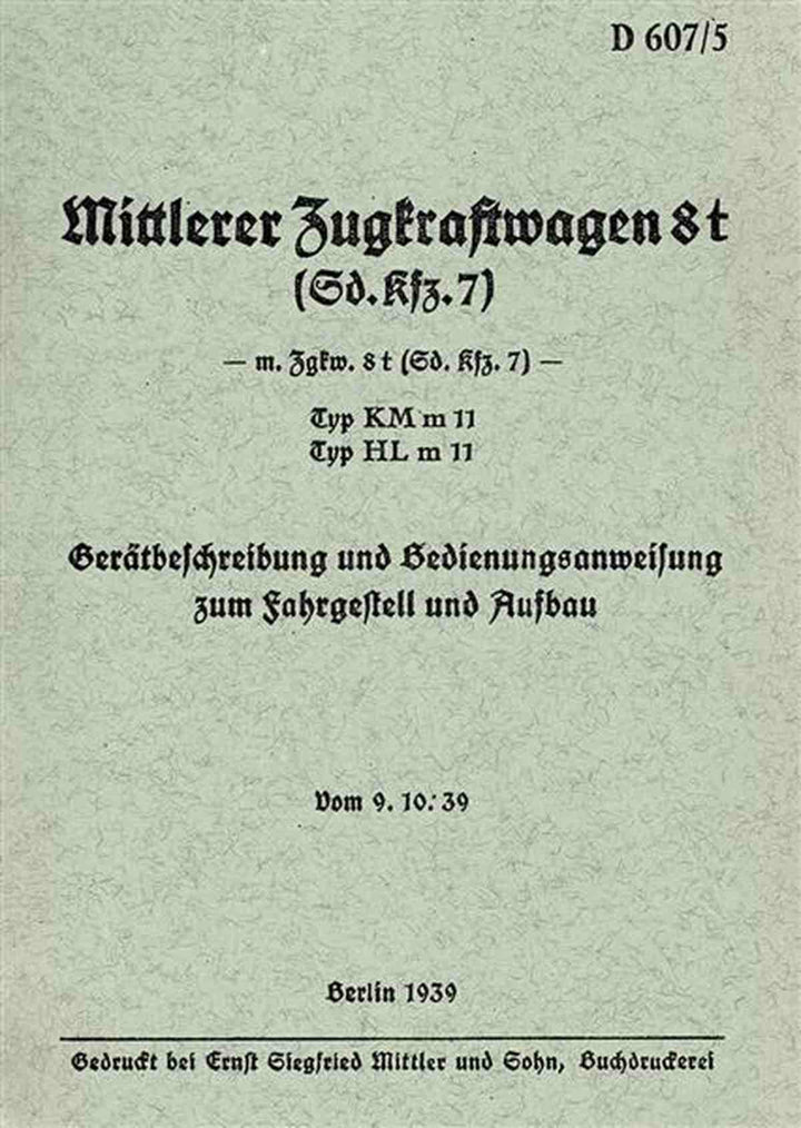 Maybach mittlerer Zugkraftwagen 8 t Betriebsanleitung, Buchcover